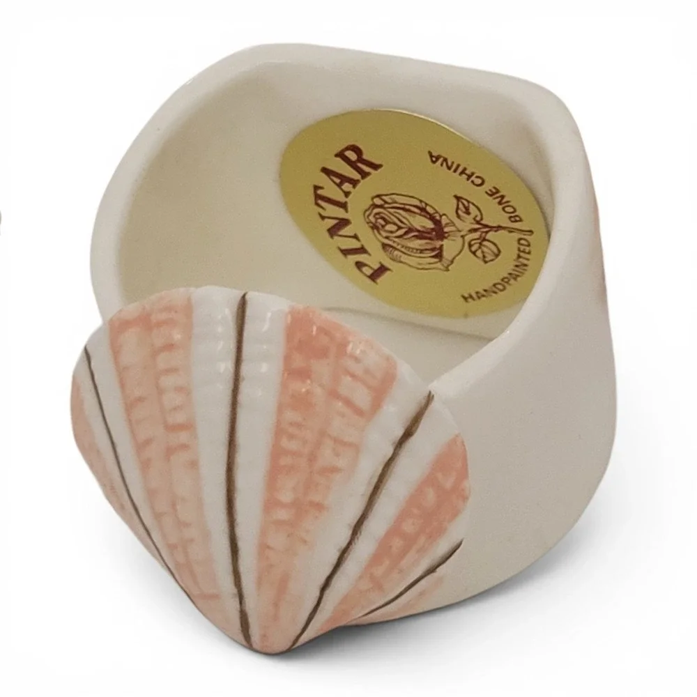 Vintage Shell Napkin Rings Set 7 Hand Painted Bone China Pintar Bloomingdale's